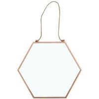 Garden Greatness Large Geometric Copper Wall Mirror Hanging Decor in White