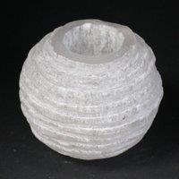 KDMD Selenite Snowball Candle Holder - 8 cm in White