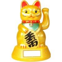 KDMD Solar Powered Money Cat in Yellow