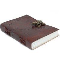 KDMD Leather World Map & Stitching Notebook (7x5") in Maroon