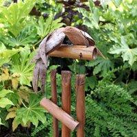 KDMD Coconut Twin Birds Windchimes in Brown