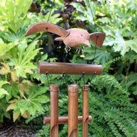 KDMD Coconut Blackbird Windchimes in Brown