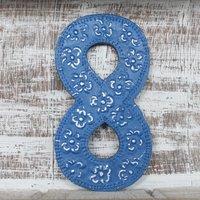 KDMD Number "8" - Assorted Colours - 15cm in Blue