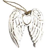 KDMD Hand Crafted Small Double Angel Wing & Heart - 15cm in White