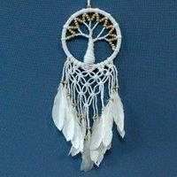 KDMD Tree of Life Dreamcatcher - Pure & Natural 16cm in White