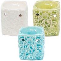 KDMD Classic Small Square Floral Oil Burners (aast)