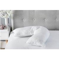 Snug City V Shape Support Pillow, Microfibre Soft Touch Cover & Hollowfibre Filling in White
