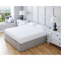 Snug City Fitted Sheet Polycotton Plain Dyed Extra Deep 25cm Bed Linen in White | Size: Cot
