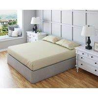 Snug City Fitted Sheet Polycotton Plain Dyed Extra Deep 25cm Bed Linen in Cream | Size: Cot Bed