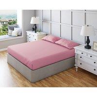 Snug City Fitted Sheet Polycotton Plain Dyed Extra Deep 25cm Bed Linen in Pink | Size: Cot