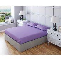 Snug City Fitted Sheet Polycotton Plain Dyed Extra Deep 25cm Bed Linen in Lilac | Size: Single