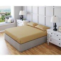 Snug City Fitted Sheet Polycotton Plain Dyed Extra Deep 25cm Bed Linen in Tan | Size: Small Single