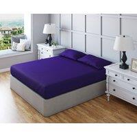 Snug City Fitted Sheet Polycotton Plain Dyed Extra Deep 25cm Bed Linen in Purple | Size: Single