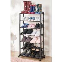 OHS Multi Level Shoe Storage Home Space Organiser Shelving Rack in Black