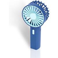 mysmartbuy Mini USB Rechargeable Handheld Fan with 2 Speeds & Strap - Compact & Portable Pocket Bag Sized Personal Cooling Fan in Blue