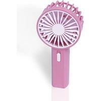 mysmartbuy Mini USB Rechargeable Handheld Fan with 2 Speeds & Strap - Compact & Portable Pocket Bag Sized Personal Cooling Fan in Pink