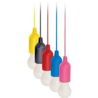 mysmartbuy 5 x Battery Operated Hanging LED Pull Lights - Portable Colourful Rope Lighting for Home, Shed, Garage, Caravan, Camping, Wardrobe