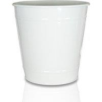 mysmartbuy White Metal Plant Pot - Weatherproof Indoor Outdoor Home Garden Flower Planter for Patio, Decking, Balcony, Yard - H13 x 12cm Dia
