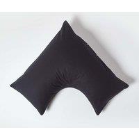 Homescapes Egyptian Cotton V Shaped Pillowcase 200 TC in Black