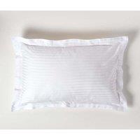 Homescapes Egyptian Cotton Satin Stripe Oxford Pillowcase 330 TC in White