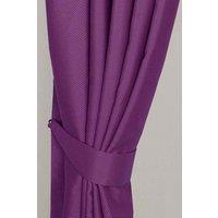 Homescapes Herringbone Curtain Tie Back Pair in Aubergine
