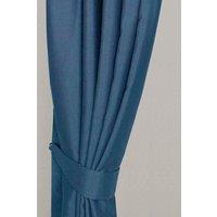 Homescapes Herringbone Curtain Tie Back Pair in Navy