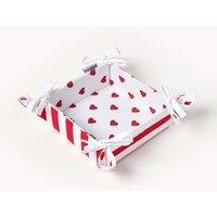 Homescapes Red Hearts Reversible Bread Basket