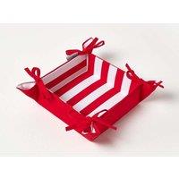 Homescapes Red Stripe Reversible Bread Basket