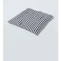 Homescapes Black & White Stripe Seat Pad with Straps 100% Cotton