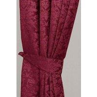 Homescapes Velvet Jacquard Curtain Tie Back Pair in Wine