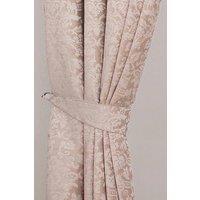 Homescapes Velvet Jacquard Curtain Tie Back Pair in Beige