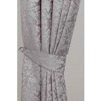 Homescapes Velvet Jacquard Curtain Tie Back Pair in Grey