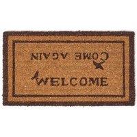 Homescapes Welcome Come Again Coir Doormat in Natural | Size: 40 cm x 70 cm