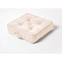 Homescapes Rajput Ribbed Cotton Floor Cushion in Natural | Size: 40 cm x 40 cm