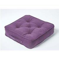 Homescapes Rajput Ribbed Cotton Floor Cushion in Purple | Size: 40 cm x 40 cm
