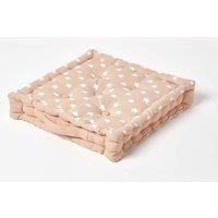 Homescapes Cotton Stars Floor Cushion in Beige | Size: 40 cm x 40 cm