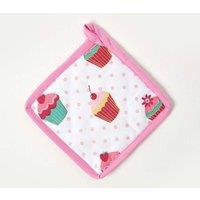 Homescapes Pink Cupcake Cotton Pot Holder