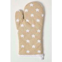 Homescapes Cotton Stars Beige White Oven Glove