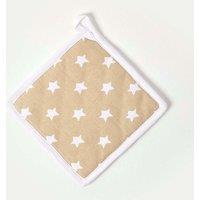 Homescapes Beige Stars Cotton Pot Holder
