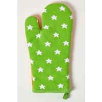 Homescapes Orange & Green Stars Cotton Oven Glove