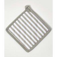 Homescapes Grey Stripe Cotton Pot Holder