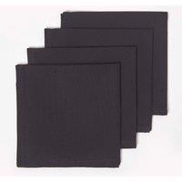 Homescapes Cotton Fabric 4 Napkins Set in Black