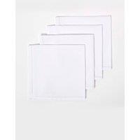 Homescapes Cotton Fabric 4 Napkins Set in White