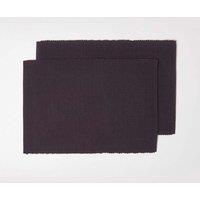 Homescapes Cotton Plain Pack of 2 Placemats in Black