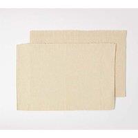 Homescapes Cotton Plain Pack of 2 Placemats in Cream