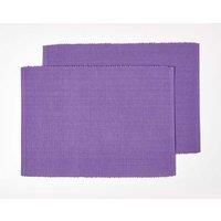 Homescapes Cotton Plain Pack of 2 Placemats in Purple