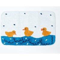 Homescapes Duck Pond Bath Mat in Blue