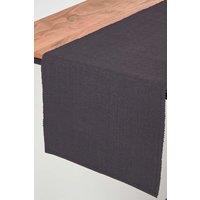 Homescapes Cotton Plain Table Runner in Black