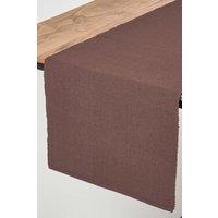 Homescapes Cotton Plain Table Runner in Chocolate