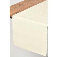Homescapes Cotton Plain Table Runner in Cream